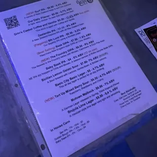 menu