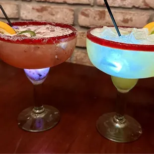 Blackberry Jalapeño and Peachy Keen margaritas