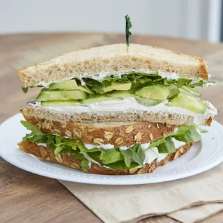 Avocado Cucumber Goat Cheese Sandwich