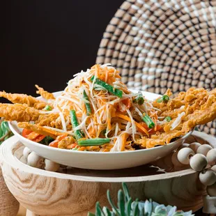 Soft shell crab with papaya salad