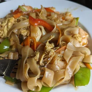 Pad see ew with shrimp
