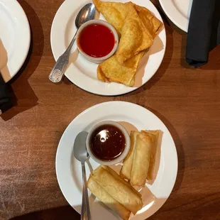 Crab Rangoon and Thai Rolls