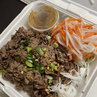 24. Grilled Beef on Vermicelli Noodles peanut sauce instead of fish sauce