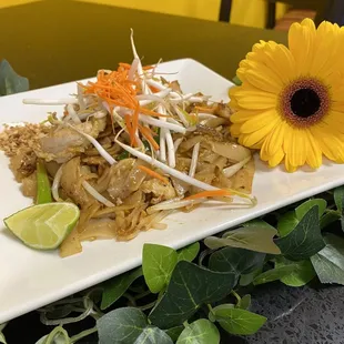 Pad Thai Noodle make from premium fish sauce and tamarin, palm sugar. So yummy. We have vegetarian, vegan, gluten options