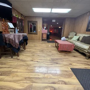 Lovely waiting area for carry-out orders