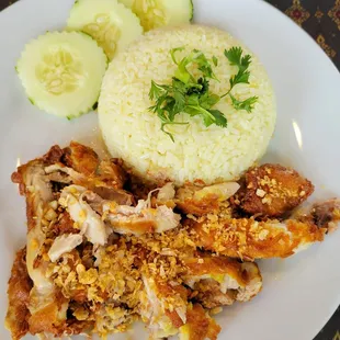 crispy chicken w/ seasoned rice