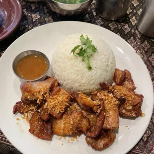 Khao Moo Krob (Crispy Pork Rice)