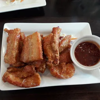 A8. Fried Pork Belly with Garlic