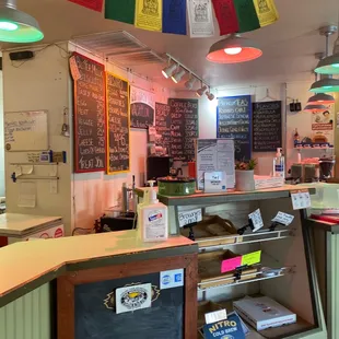 the counter and menus