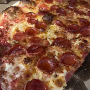 Close up pic of the pepperoni because we're already halfway done :)