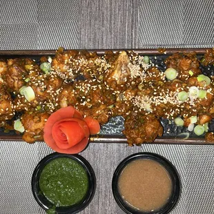 chicken wings and fried chicken, food