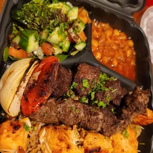 a tray of food