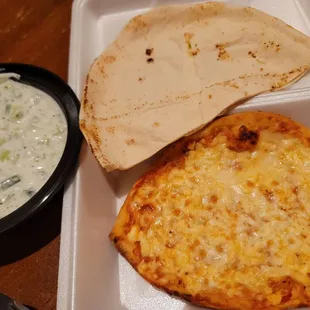 a pizza and dip
