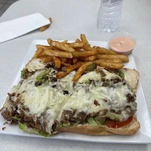 Steak and cheese sandwich
