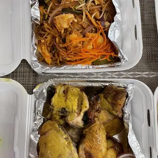 Pad Thai with Chicken and Thai BBQ Chicken