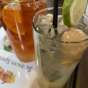 lychee martini and lime thai tea