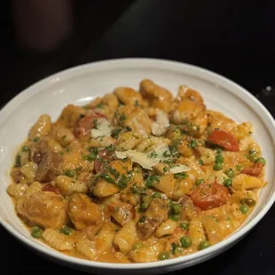 Special alert!!!   Ricotta Gnocchi in diablo sauce with sausage and sautéed chicken. Very good!