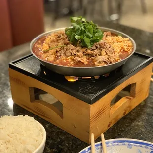 Individual Hot Pot Szechuan Sauce with Lamb