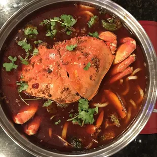 Dungeness crab hot pot