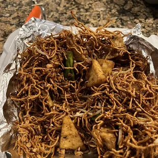 a dish of fried tofu and fried tofu