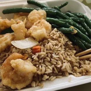 Fried Rice, Shrimp, Green Beans
