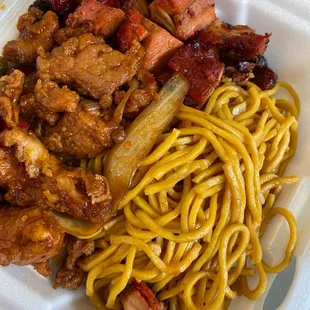Noodles and chicken