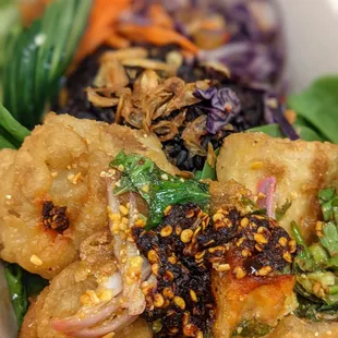 a close up of a plate of food