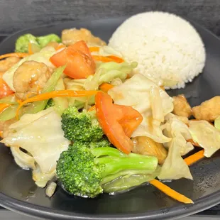 Mixed Vegetable with Tofu Rice