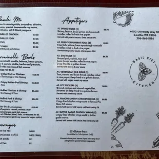 menu