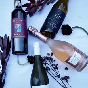 Signature wine, Wine and Rose, beautifully showcased. Experience the best at Basile Fine Italian Kitchen.