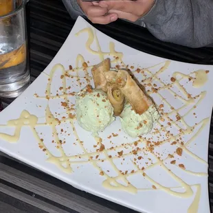 Fried banana ice cream