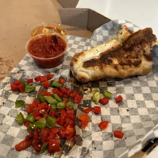 Sausage and pepper Stromboli and those peppers were only from 1/2 of it, unless you like raw watery peppers (and very little sausage)