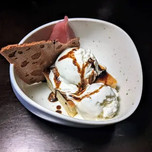 04/14/23 Parmigiano Gelato, Lemon Ginger Pound Cake, Spiced Poached Pear, Vin Brulee, Saba