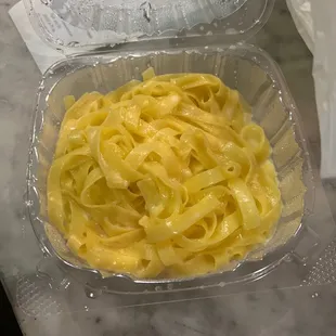 A side of fettuccine Alfredo pasta