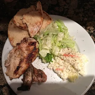 Chicken - Good.  Salad - NO, it should not be called Salad, it is just Iceberg Lettuce