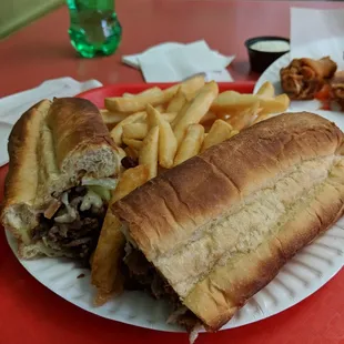 a sandwich and french fries