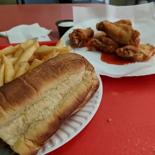 a sandwich and french fries