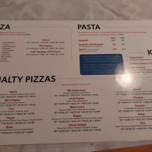 menu