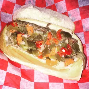 Chicago Style Combo!! Italian Beef. Sausage &amp; Giardiniera peppers!