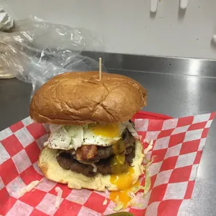 The ultimate Basil Burger!! Add an egg and mushrooms...