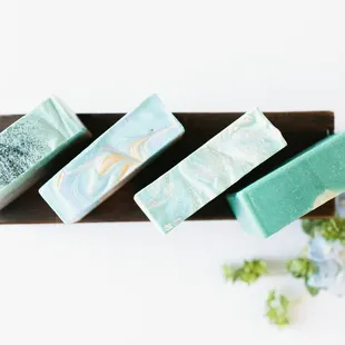 Not that all of the soaps are teal, but it is kind of one of the soap maker's FAVORITE colors!!! Okay, it totally is her favorite color...