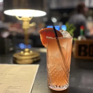 Grapefruit Blossom - ketel one botanical grapefruit &amp; rose, lime, peychaud&apos;s bitters, a chunky grapefruit wedge ($12)