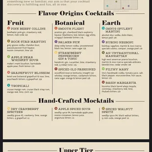 Basin Bar: Menu