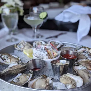 a platter of oysters
