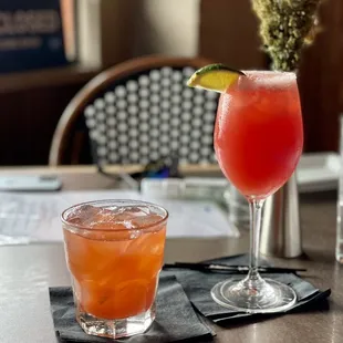 Watermelon Margarita &amp; strawberry bourbon