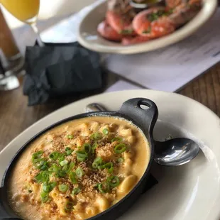 Crawfish Mac N Cheese and Royal Red Shrimp