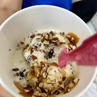 a bowl of yogurt and nuts