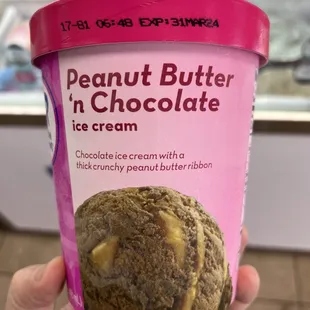 a cup of peanut butter ice cream