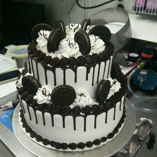 Oreo tiered ice cream cake