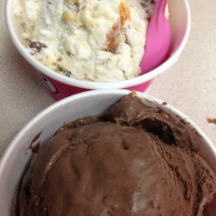 Birthday scoops. Quarterback crunch and choc choc chip